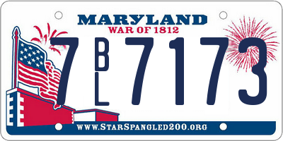 MD license plate 7BL7173
