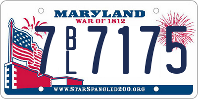MD license plate 7BL7175