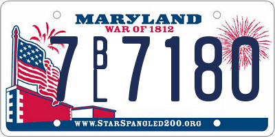 MD license plate 7BL7180