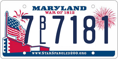 MD license plate 7BL7181