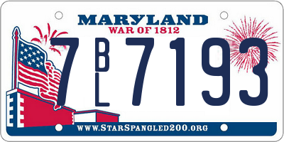 MD license plate 7BL7193