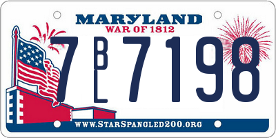 MD license plate 7BL7198