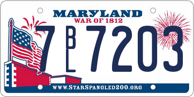 MD license plate 7BL7203