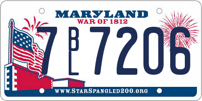 MD license plate 7BL7206