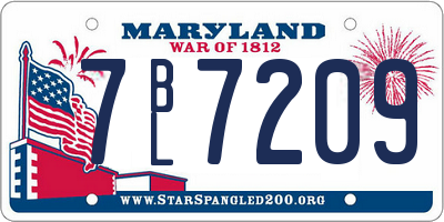 MD license plate 7BL7209