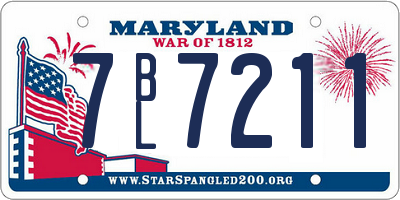 MD license plate 7BL7211