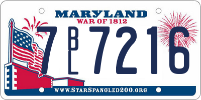 MD license plate 7BL7216