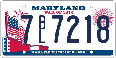 MD license plate 7BL7218