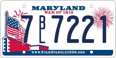 MD license plate 7BL7221
