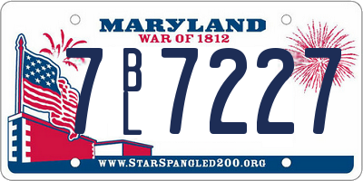 MD license plate 7BL7227
