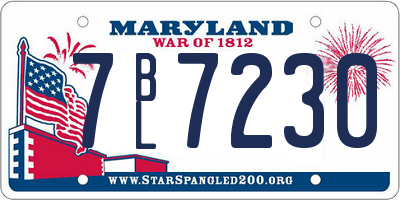 MD license plate 7BL7230