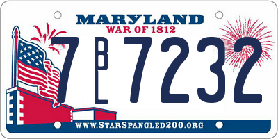 MD license plate 7BL7232