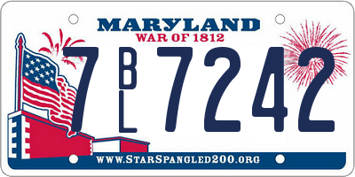 MD license plate 7BL7242
