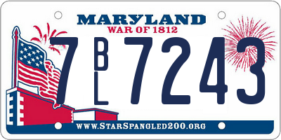 MD license plate 7BL7243