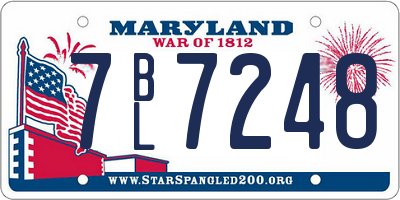 MD license plate 7BL7248