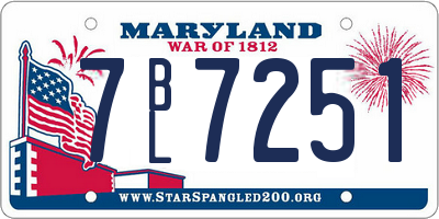 MD license plate 7BL7251