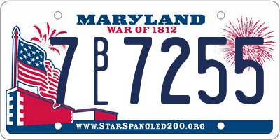MD license plate 7BL7255