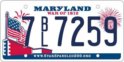 MD license plate 7BL7259