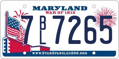 MD license plate 7BL7265