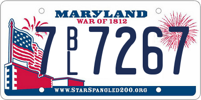 MD license plate 7BL7267