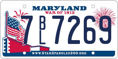 MD license plate 7BL7269
