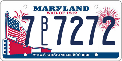 MD license plate 7BL7272