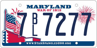 MD license plate 7BL7277