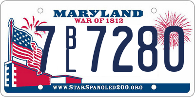 MD license plate 7BL7280