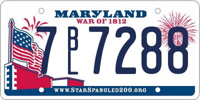 MD license plate 7BL7288