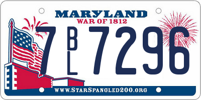 MD license plate 7BL7296