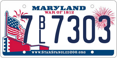 MD license plate 7BL7303