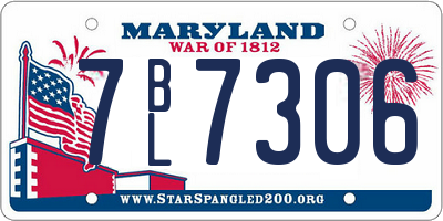 MD license plate 7BL7306
