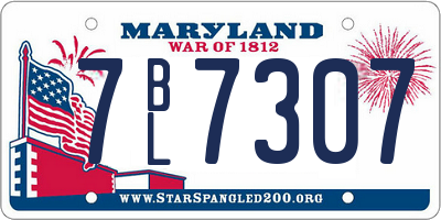 MD license plate 7BL7307