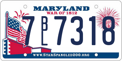 MD license plate 7BL7318