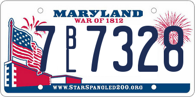 MD license plate 7BL7328