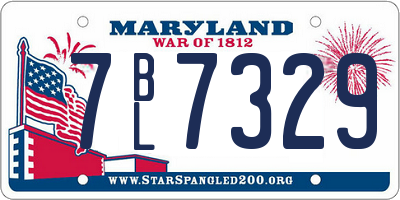 MD license plate 7BL7329