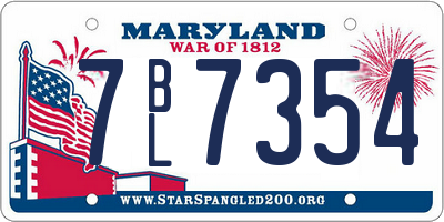 MD license plate 7BL7354
