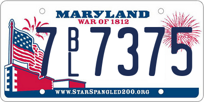 MD license plate 7BL7375