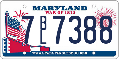 MD license plate 7BL7388