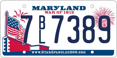 MD license plate 7BL7389