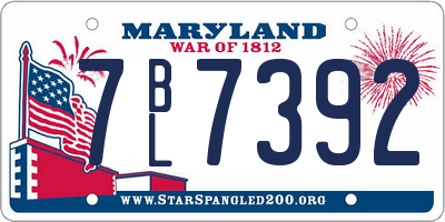 MD license plate 7BL7392