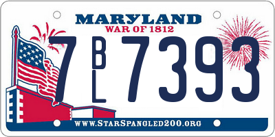 MD license plate 7BL7393