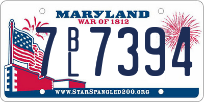MD license plate 7BL7394