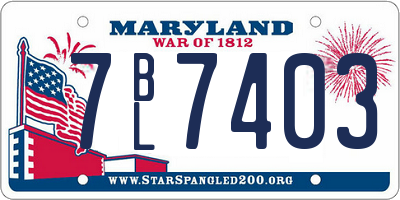 MD license plate 7BL7403