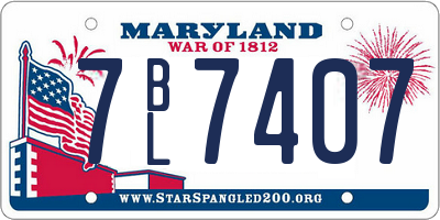 MD license plate 7BL7407