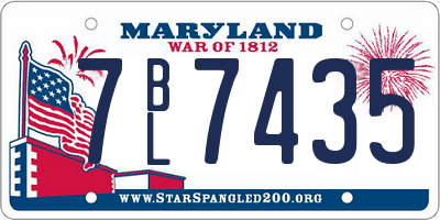 MD license plate 7BL7435