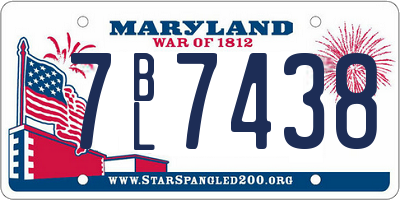 MD license plate 7BL7438