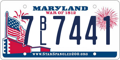 MD license plate 7BL7441