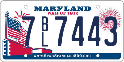 MD license plate 7BL7443