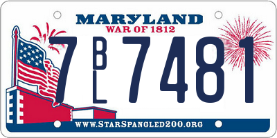 MD license plate 7BL7481